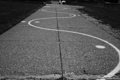 Road marking on street