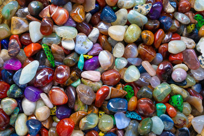 Full frame shot of colorful pebbles