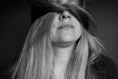 Close-up portrait of a beautiful young woman