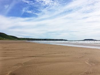 Scenic view of beach against sky