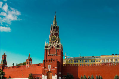 Spasskaya tower against blue sky