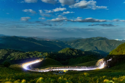 Scenic view of mountains against sky