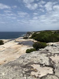 Scenic view of beach against sky