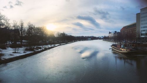 View of river against cloudy sky