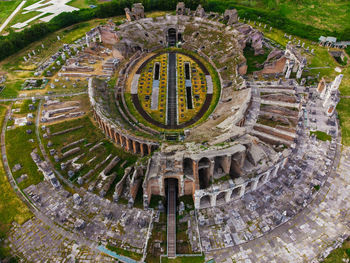 High angle view of historical building capua's arena