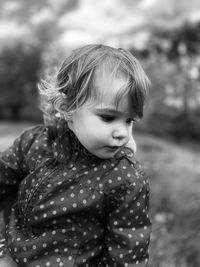 Portrait of cute girl outdoors