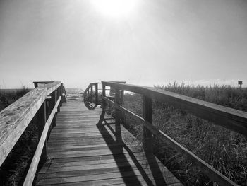 View of footbridge over river