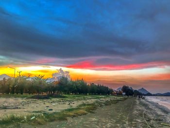 Scenic view of dramatic sky during sunset