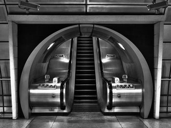 Illuminated subway station