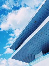 Low angle view of modern buildings against sky