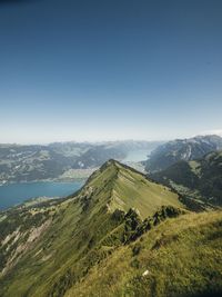 Scenic view of landscape against clear sky