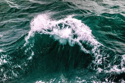 High angle view of waves in sea