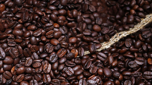 Full frame shot of roasted coffee beans