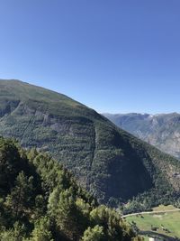 Scenic view of mountains against clear sky