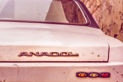 Close-up of vintage car