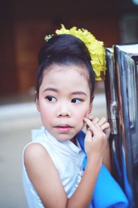 Close-up portrait of cute boy