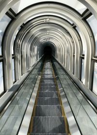 Empty escalator at subway station