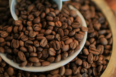 Close-up of roasted coffee beans