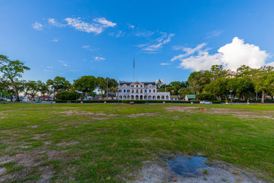 Building against cloudy sky