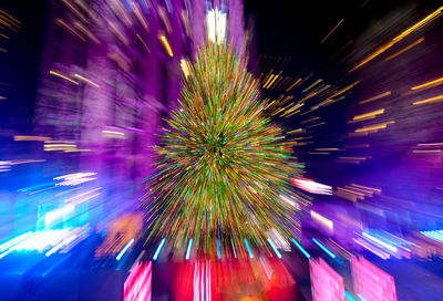 Firework display at night