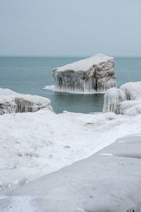 Winter freeze along lake michigan