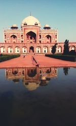 Reflection of buildings in water