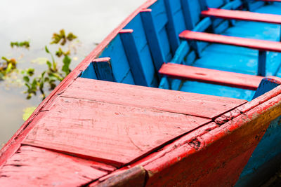 Close-up of empty bench