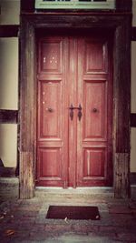 Closed wooden door