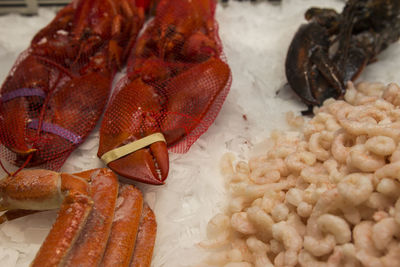 High angle view of roasted for sale in market