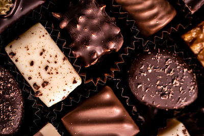High angle view of chocolate cake