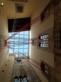 Low angle view of skylight in building