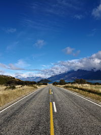 Surface level of road against sky