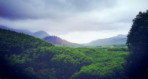 Scenic view of mountains against sky