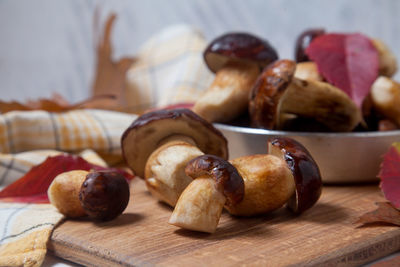 Close-up of food on table