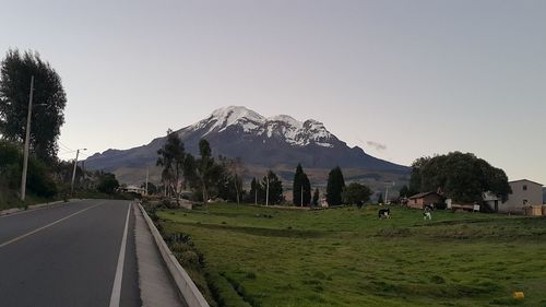 Panoramic view of landscape against clear sky