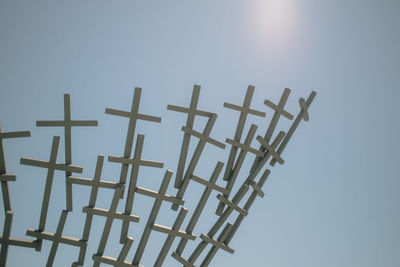 Close-up low angle view of clear sky