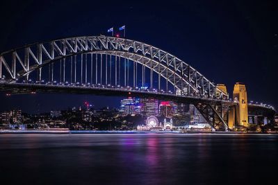 Illuminated city at night