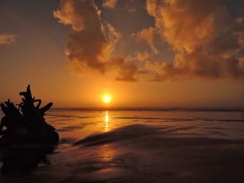 Scenic view of sea at sunset