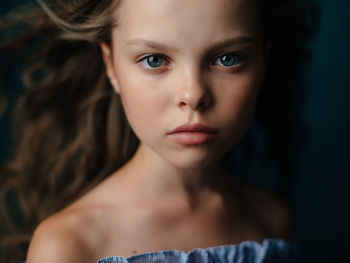 Close-up portrait of cute girl