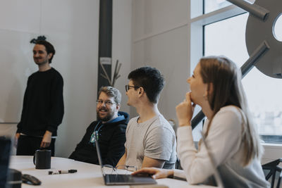 People sitting during business meeting