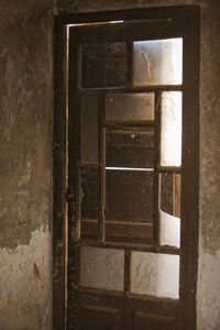 Close-up of window of old building