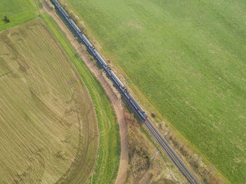 High angle view of agricultural field