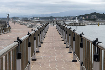 View of bridge over sea against sky