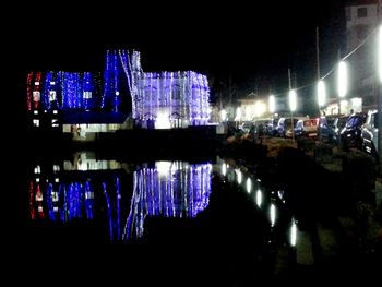 Illuminated city at night