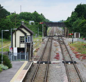 Railroad tracks and station