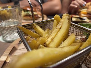 Close-up of food on table