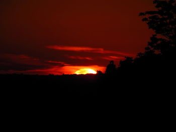 Silhouette of landscape at sunset