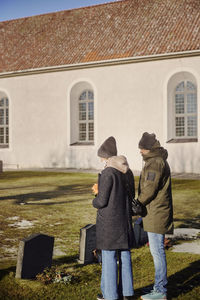 Couple at cemetery