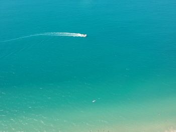 High angle view of boat in sea