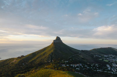 Scenic view of landscape against cloudy sky